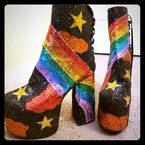 Rainbow Shock Glitter Platforms